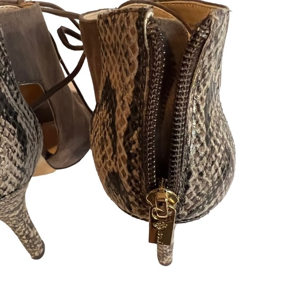 Trendy Snakeskin Isola Brea Suede Lace & Zip Heels Awesome For Any Season - Picture 9 of 10